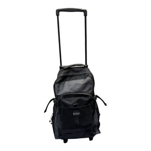 Eddie Bauer Rolling Backpack Black Gray Travel Luggage Telescoping Handle